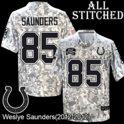 Camo Embroidered Weslye Saunders Indianapolis Colts #85 Stitched Jersey