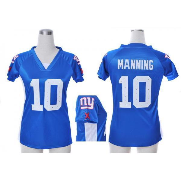 [Fashion I] MANNING NY-Giant #10 Womens Football Jersey - Eli Manning Womens Football Jersey (Blue)_Free Shipping