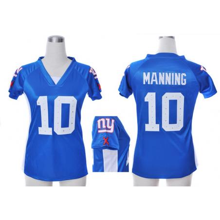 [Fashion I] MANNING NY-Giant #10 Womens Football Jersey - Eli Manning Womens Football Jersey (Blue)_Free Shipping