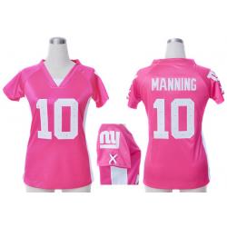 [Fashion I] MANNING NY-Giant #10 Womens Football Jersey - Eli Manning Womens Football Jersey (Pink)_Free Shipping
