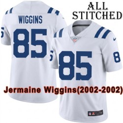 White Embroidered Jermaine Wiggins Indianapolis Colts #85 Stitched Jersey