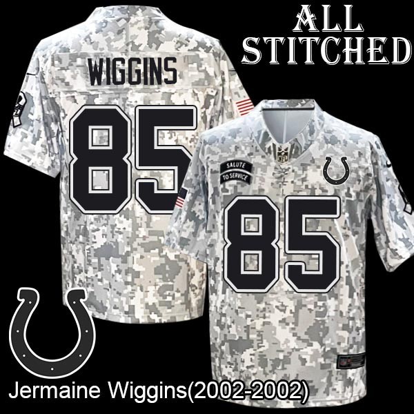 Camo Embroidered Jermaine Wiggins Indianapolis Colts #85 Stitched Jersey
