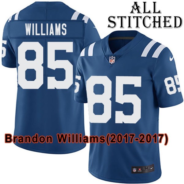 Blue Home Embroidered Brandon Williams Indianapolis Colts #85 Stitched Jersey