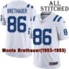 White Embroidered Monte Brethauer Indianapolis Colts #86 Stitched Jersey