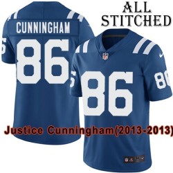 Blue Home Embroidered Justice Cunningham Indianapolis Colts #86 Stitched Jersey