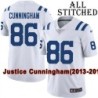 White Embroidered Justice Cunningham Indianapolis Colts #86 Stitched Jersey