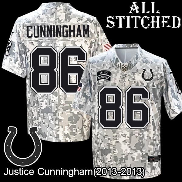 Camo Embroidered Justice Cunningham Indianapolis Colts #86 Stitched Jersey