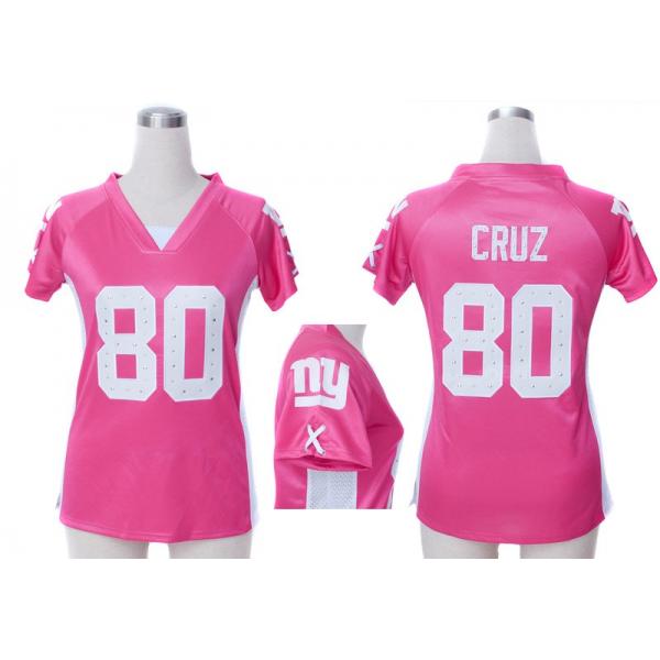 [Fashion I] CRUZ NY-Giant #80 Womens Football Jersey - Victor Cruz Womens Football Jersey (Pink)_Free Shipping
