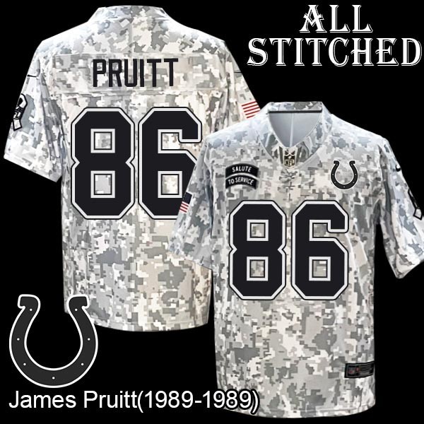 Camo Embroidered James Pruitt Indianapolis Colts #86 Stitched Jersey