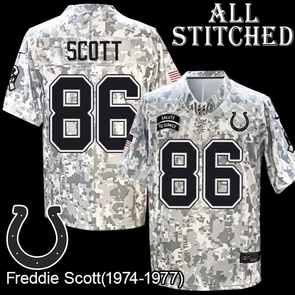 Camo Embroidered Freddie Scott Indianapolis Colts #86 Stitched Jersey