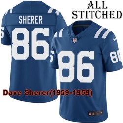 Blue Home Embroidered Dave Sherer Indianapolis Colts #86 Stitched Jersey