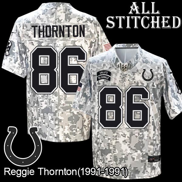 Camo Embroidered Reggie Thornton Indianapolis Colts #86 Stitched Jersey