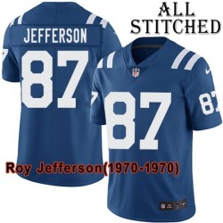 Blue Home Embroidered Roy Jefferson Indianapolis Colts #87 Stitched Jersey