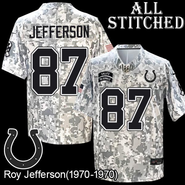 Camo Embroidered Roy Jefferson Indianapolis Colts #87 Stitched Jersey