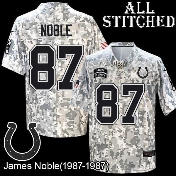 Camo Embroidered James Noble Indianapolis Colts #87 Stitched Jersey