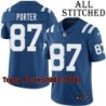 Blue Home Embroidered Tracy Porter Indianapolis Colts #87 Stitched Jersey