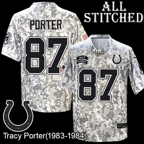 Camo Embroidered Tracy Porter Indianapolis Colts #87 Stitched Jersey