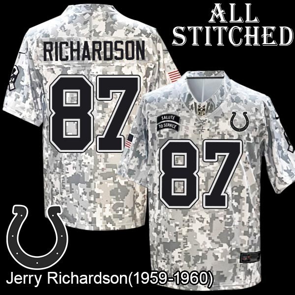 Camo Embroidered Jerry Richardson Indianapolis Colts #87 Stitched Jersey