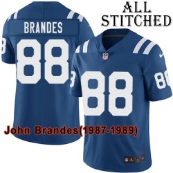 Blue Home Embroidered John Brandes Indianapolis Colts #88 Stitched Jersey