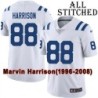 White Embroidered Marvin Harrison Indianapolis Colts #88 Stitched Jersey
