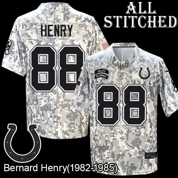 Camo Embroidered Bernard Henry Indianapolis Colts #88 Stitched Jersey