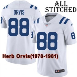 White Embroidered Herb Orvis Indianapolis Colts #88 Stitched Jersey