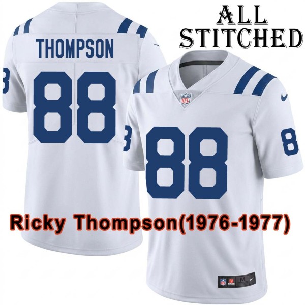 White Embroidered Ricky Thompson Indianapolis Colts #88 Stitched Jersey