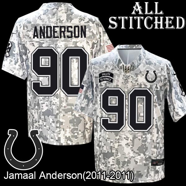 Camo Embroidered Jamaal Anderson Indianapolis Colts #90 Stitched Jersey