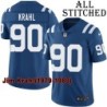 Blue Home Embroidered Jim Krahl Indianapolis Colts #90 Stitched Jersey