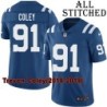 Blue Home Embroidered Trevon Coley Indianapolis Colts #91 Stitched Jersey