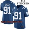 Blue Home Embroidered Bubba Green Indianapolis Colts #91 Stitched Jersey