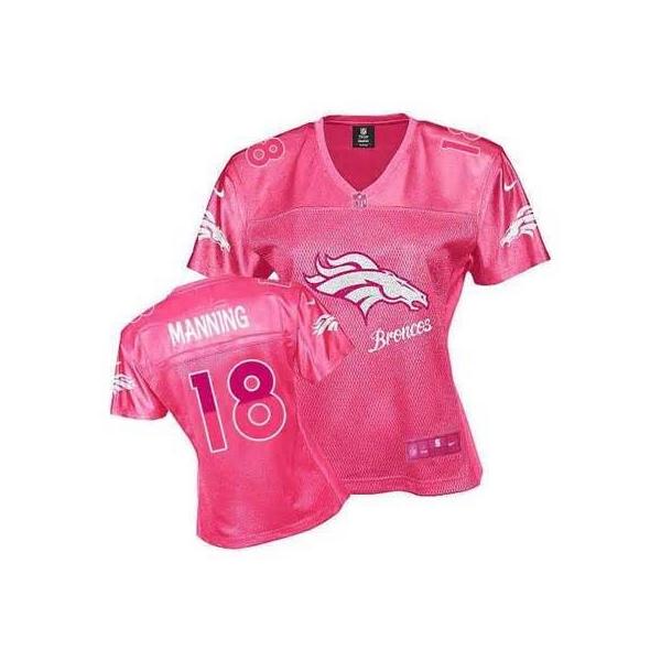 [FEM FAN II] MANNING Denver #18 Womens Football Jersey - Peyton Manning Womens Football Jersey (Red)_Free Shipping