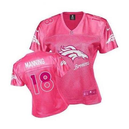 [FEM FAN II] MANNING Denver #18 Womens Football Jersey - Peyton Manning Womens Football Jersey (Red)_Free Shipping