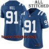 Blue Home Embroidered Trysten Hill Indianapolis Colts #91 Stitched Jersey