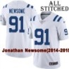 White Embroidered Jonathan Newsome Indianapolis Colts #91 Stitched Jersey