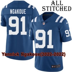 Blue Home Embroidered Yannick Ngakoue Indianapolis Colts #91 Stitched Jersey