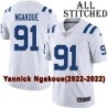 White Embroidered Yannick Ngakoue Indianapolis Colts #91 Stitched Jersey