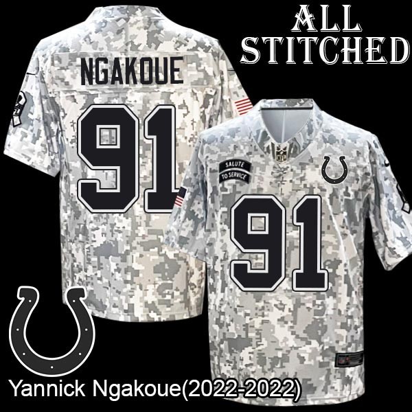 Camo Embroidered Yannick Ngakoue Indianapolis Colts #91 Stitched Jersey