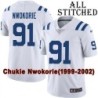 White Embroidered Chukie Nwokorie Indianapolis Colts #91 Stitched Jersey