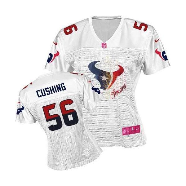 [FEM FAN II] CUSHING Houston #56 Womens Football Jersey - Brian Cushing Womens Football Jersey (White)_Free Shipping