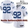 White Embroidered Neville Gallimore Indianapolis Colts #92 Stitched Jersey