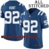 Blue Home Embroidered Margus Hunt Indianapolis Colts #92 Stitched Jersey