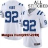 White Embroidered Margus Hunt Indianapolis Colts #92 Stitched Jersey