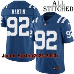 Blue Home Embroidered Jacob Martin Indianapolis Colts #92 Stitched Jersey