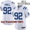 White Embroidered Carl Powell Indianapolis Colts #92 Stitched Jersey