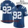 Blue Home Embroidered Tom Sims Indianapolis Colts #92 Stitched Jersey