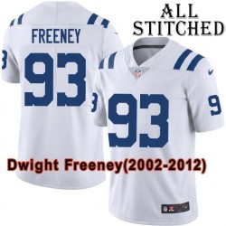 White Embroidered Dwight Freeney Indianapolis Colts #93 Stitched Jersey