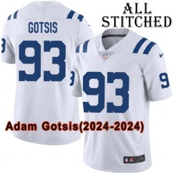 White Embroidered Adam Gotsis Indianapolis Colts #93 Stitched Jersey