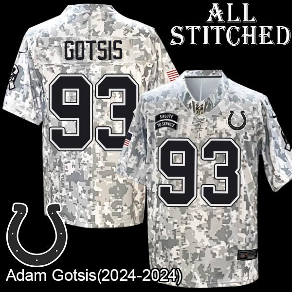 Camo Embroidered Adam Gotsis Indianapolis Colts #93 Stitched Jersey
