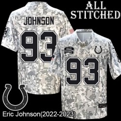Camo Embroidered Eric Johnson Indianapolis Colts #93 Stitched Jersey